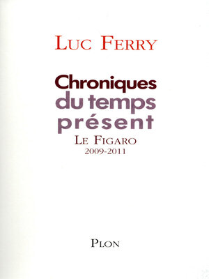cover image of Chroniques du temps présent
